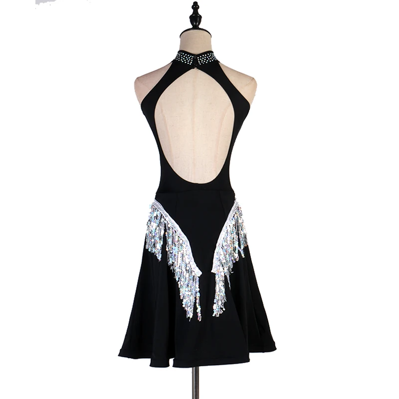 Женский костюм для латиноамериканских танцев блестящая танцевальная юбка с