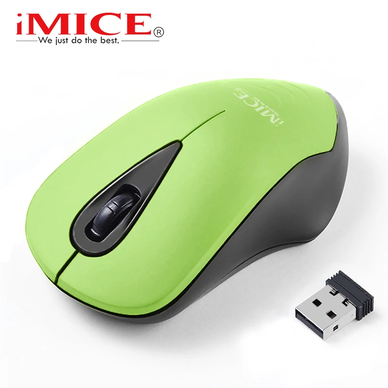 Imice USB беспроводная мышь 2.4 ГГц 3 Пуговицы Оптический Эргономичный компьютерная мышь Мыши компьютерные для портативных ПК - Цвет: Зеленый