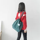 Модная женская наплечная сумка, Холщовая Сумка в Корейском стиле, дизайнерская Брендовая женская сумка, Повседневная вместительная Вельветовая сумка на плечо