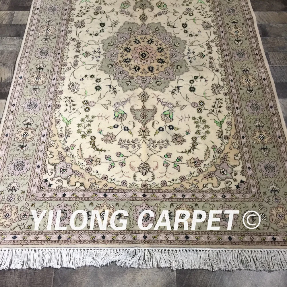 Yilong 4'x6' сотканный вручную шерстяной Шелковый персидский стиль ковер прочный