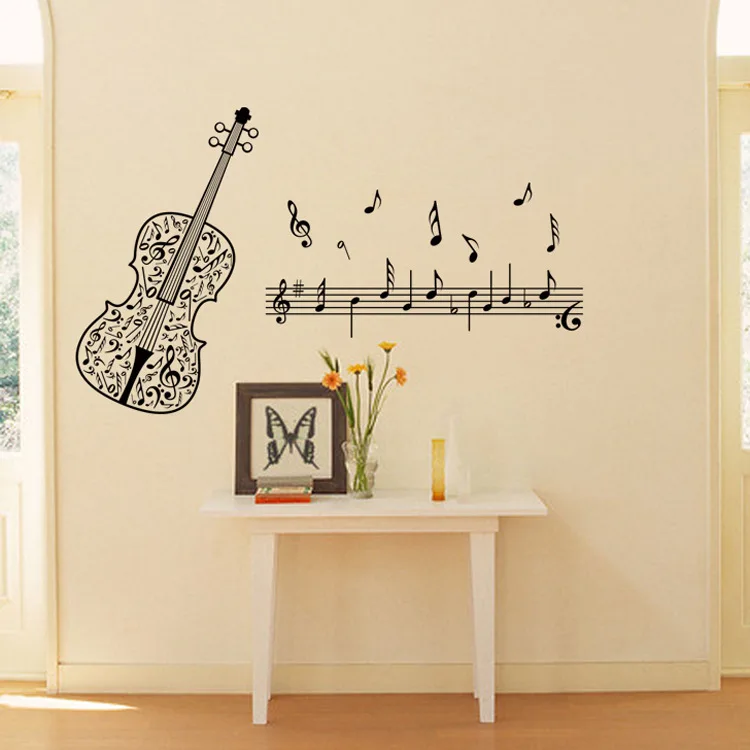 Mrosaa 50*30 см скрипки настенные наклейки ТВ диван задний план украшение дома