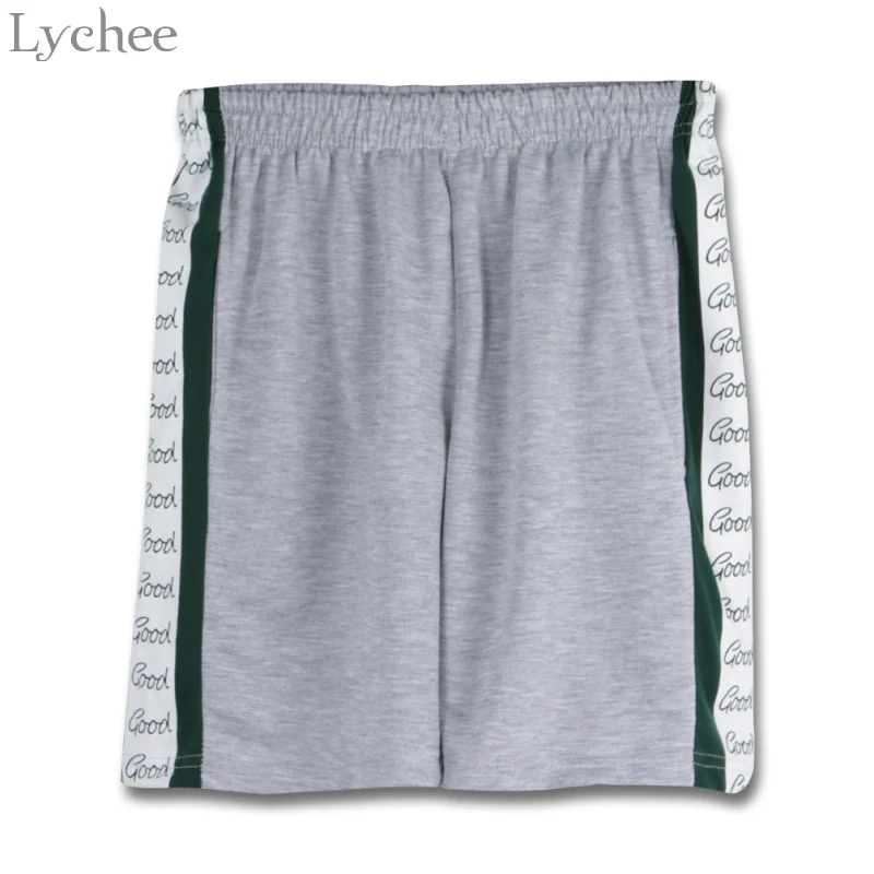 Lychee Harajuku панк летние женские шорты с буквенным принтом пэчворк эластичный пояс повседневные свободные шорты оверсайз женские