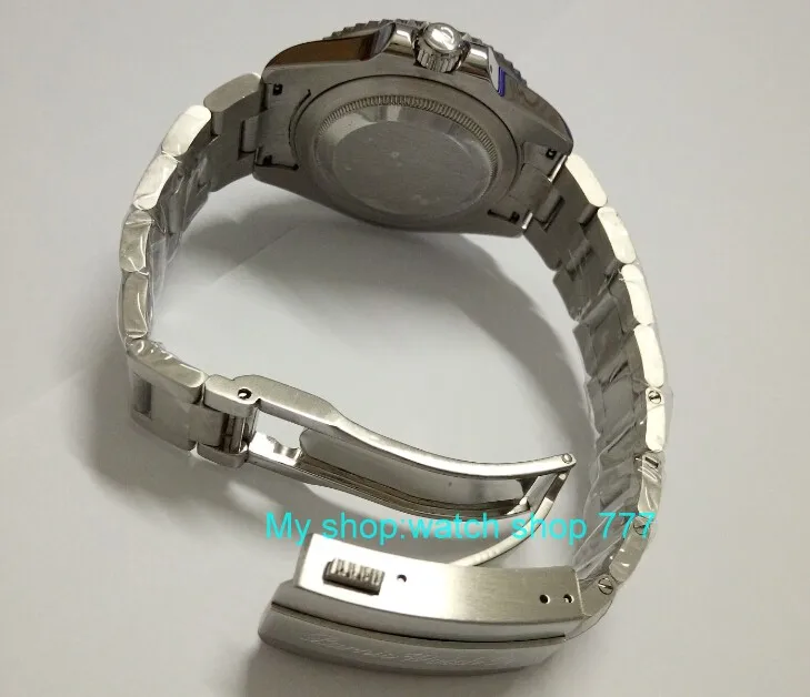 2017 новая мода 40 мм parnis GMT Красный & Blu ободок сапфировое стекло Мужские