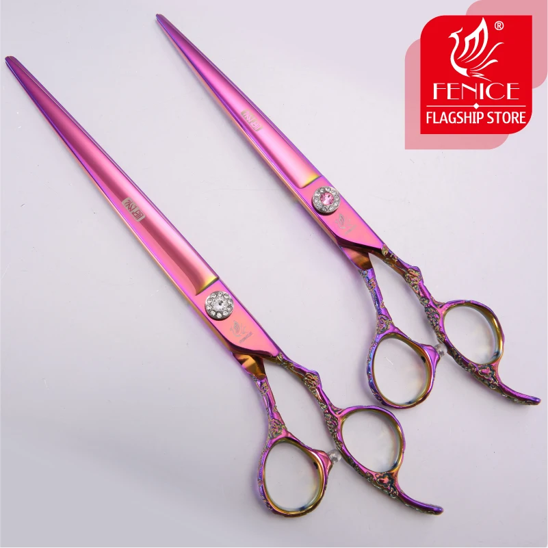 Профессиональные импортные ножницы для стрижки собак Fencie 440c фиолетовый 7 0 дюйма/8