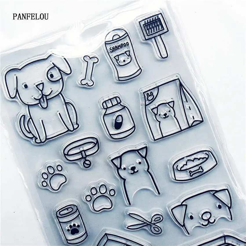 PANFELOU собаки питомника прозрачный силиконовый штамп/печать для DIY