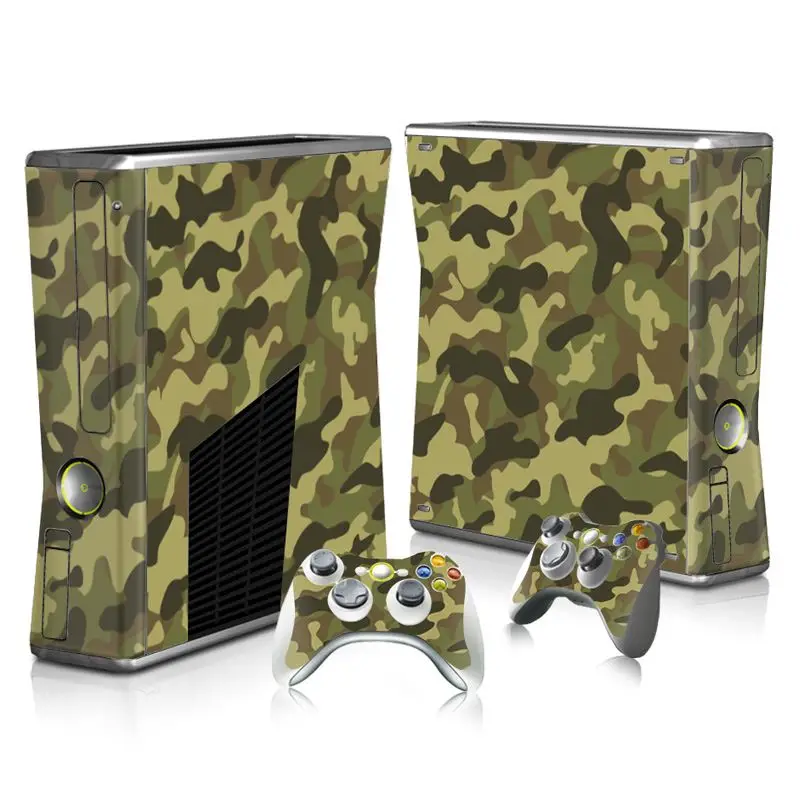 TN-XB360S-2124 Виниловая защитная пленка Camo Skin Наклейка и 2 наклейки для геймпадов Чехлы для Xbox 360 Slim консоли - Цвет: TN-XB360S-2124