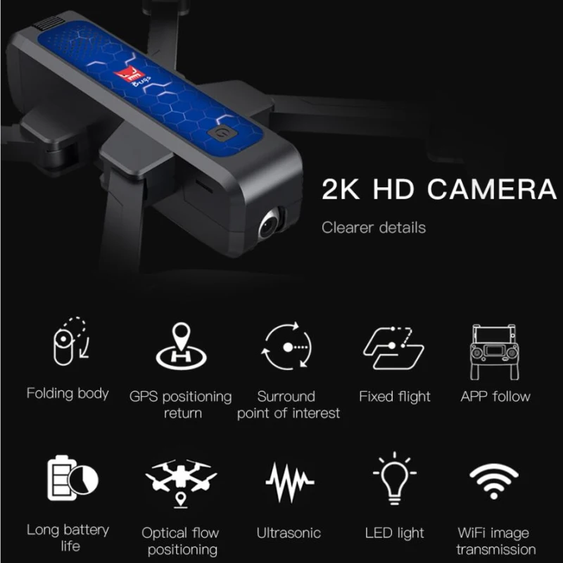 B4W Bugs 4W RC Дрон с 2K HD камерой 5G WIFI FPV GPS бесщеточный складной Ультразвуковой