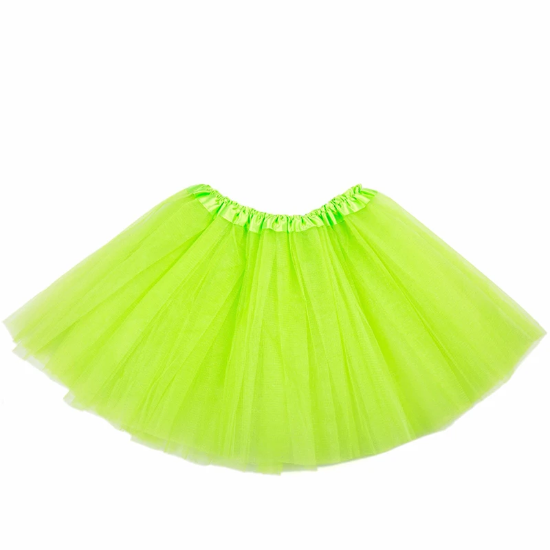 Fruit Green Короткая юбка из тюля 40 см для танцев на Хэллоуин, юбка с эластичной резинкой на талии для девочек, балетная женская летняя пляжная Нижняя юбка-пачка в стиле рокабилли - Цвет: Fruit Green