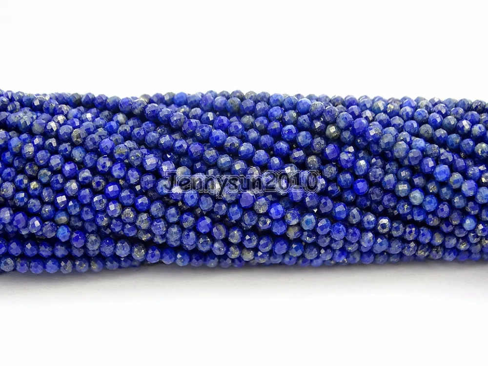 

Brilliant Cut Shining Natural Lapis Lazuli Gems Stone 2mm~2.7mm Faceted Round Beads Jewelry Making 2 Strands/Pack