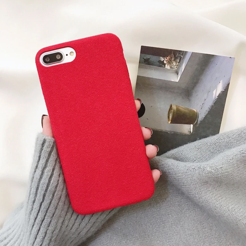 Роскошный Теплый однотонный плюшевый чехол Gimfun для телефона IPhone 7plus 6s 6plus Xs max xr