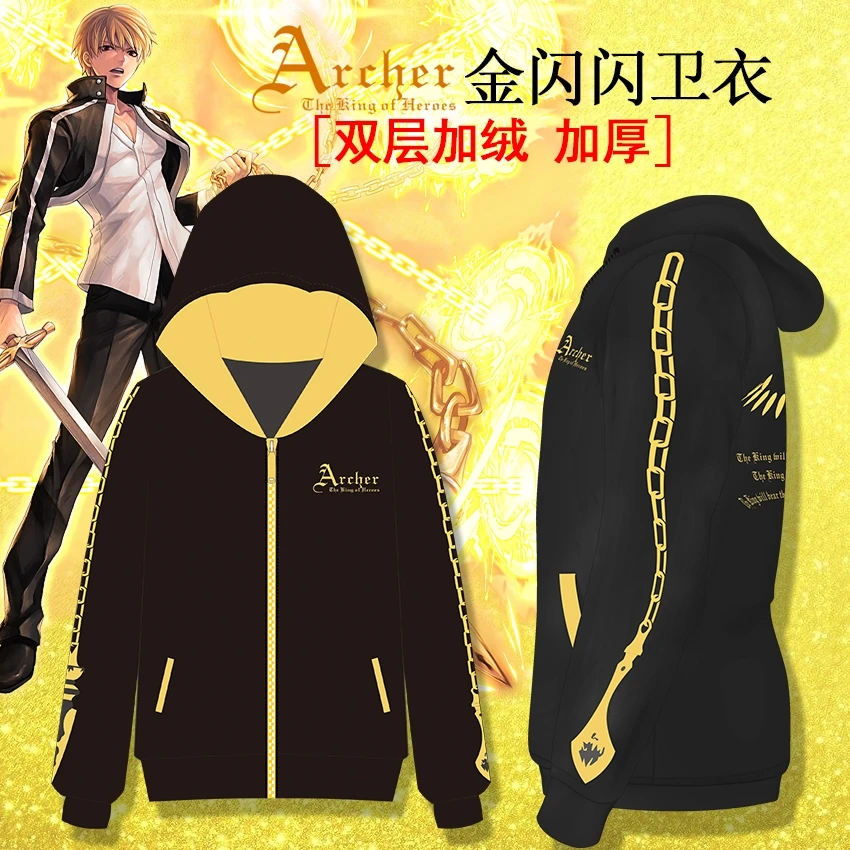 Аниме! Черная футболка с капюшоном Fate Series Archer толстовка героями мультфильма King of