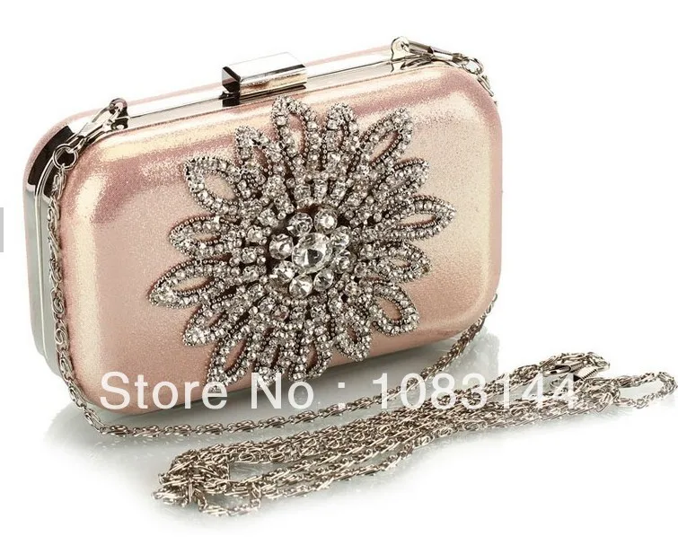 Luxury vintage women clutch party bags evening purse handbag Rhinestone Crystal Flowers shining 2014 New Brand gift wedding | Багаж и