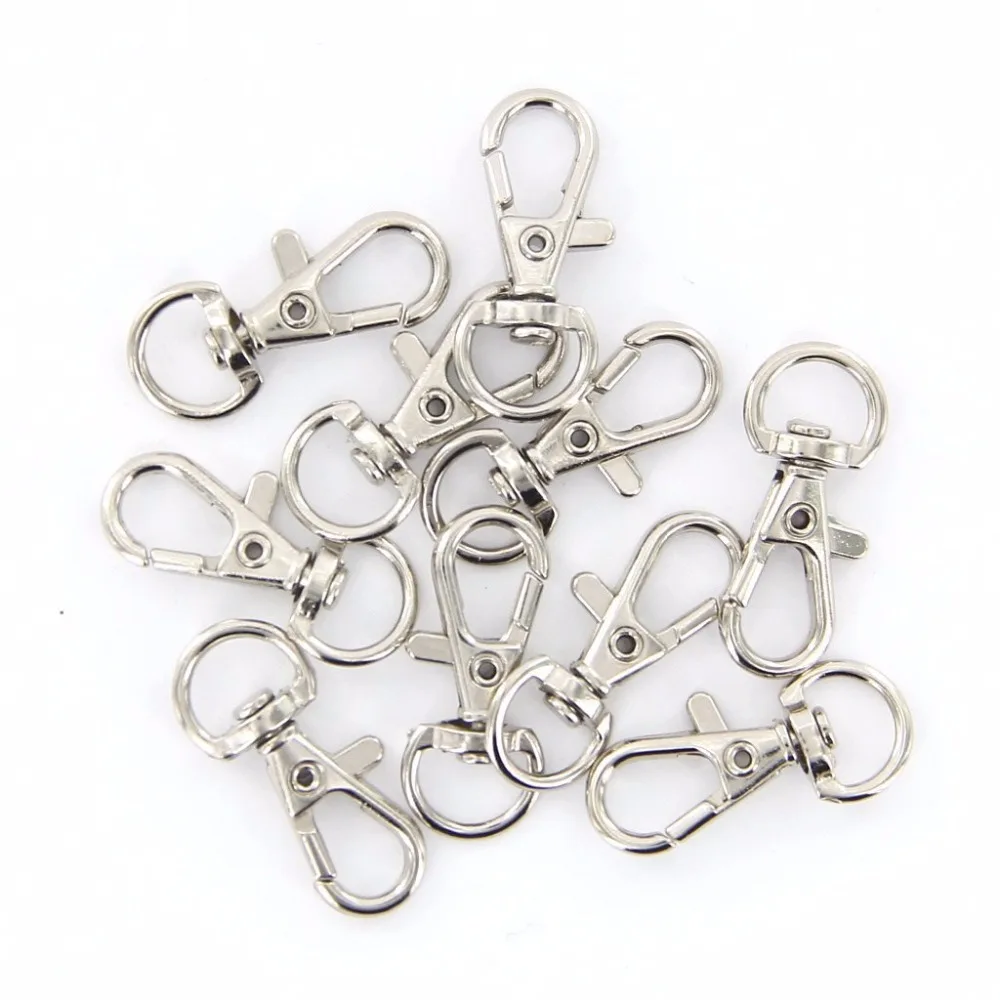 

20pcs Key Chains Beading Projects Swivel Trigger Snap Hooks Silver Hanging Crafts Or Decorations 12mm x 30mm