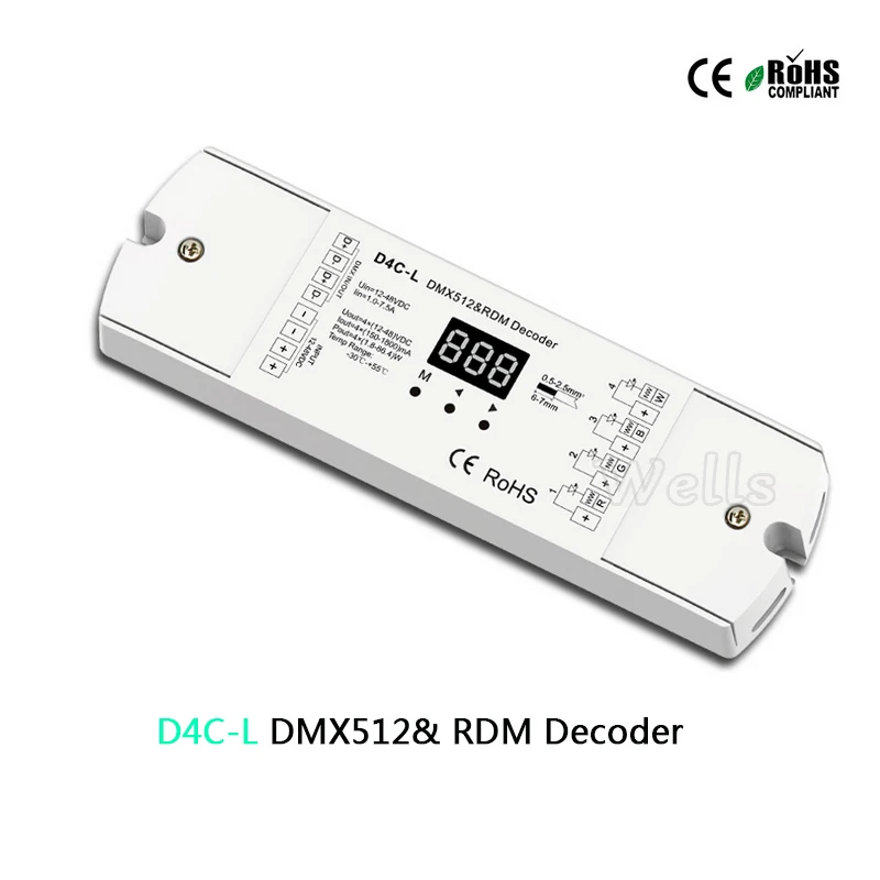 Декодер D4C L 4CH CC DMX512 4 ресивера декодер светодиодный контроллер драйвер сигнала dmx