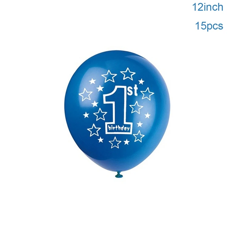 Royal Blue Йориу Baby Shower мальчик девочка латексные шары набор конфетти мой 1-й День рождения украшения Дети С Днем Рождения шар 1 год - Цвет: Royal Blue