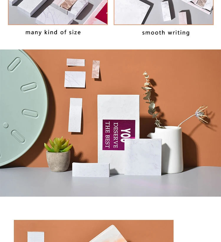 6 шт./лот мраморный милый набор липких заметок Post It To Do List memo pad листы Kawaii Index Блокнот Канцелярские товары офисные украшения