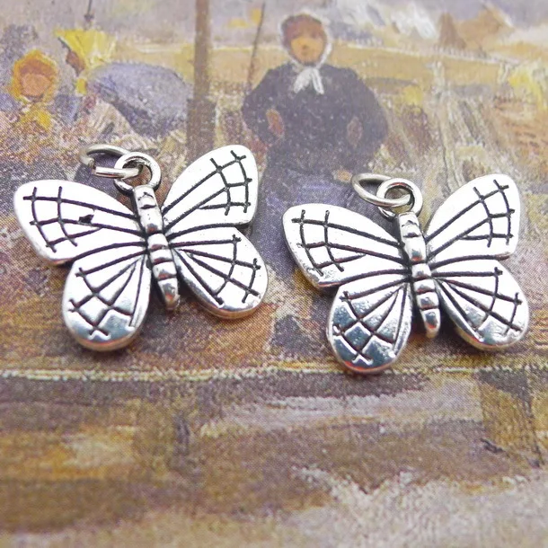 

25pcs Charm butterfly Pendan19*14mm 2.3g Antique silver Handmade Jewelry Making DIY Supplies European Alloy accessories Hot