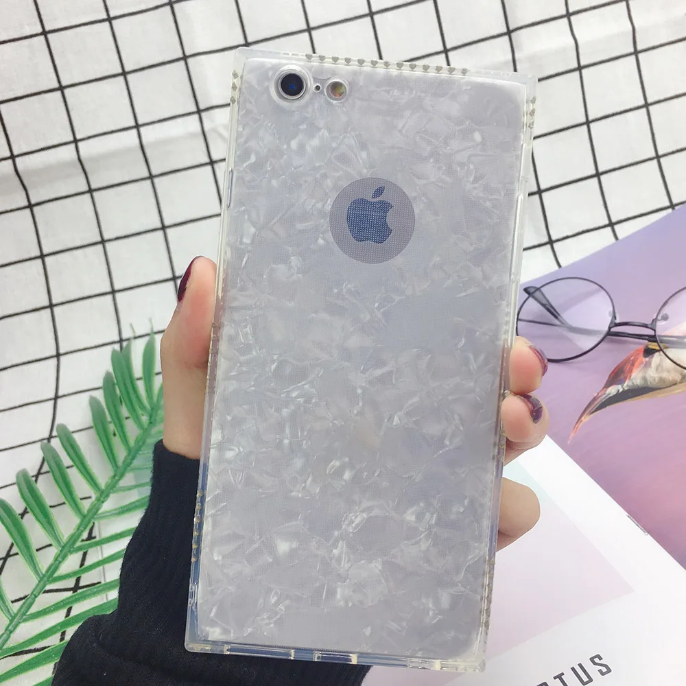 Чехол Coque для iphone 8plus 7 6 6S Plus X XS 5 5S SE раковины блестящая задняя крышка чехол 8