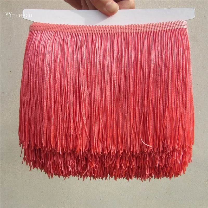 watermelon red YY-tesco 1 ярд 15 см длинная кружевная бахрома отделка кисточка бахрома отделка для Diy латинское платье сценическая одежда аксессуары кружевная лента - Цвет: watermelon red