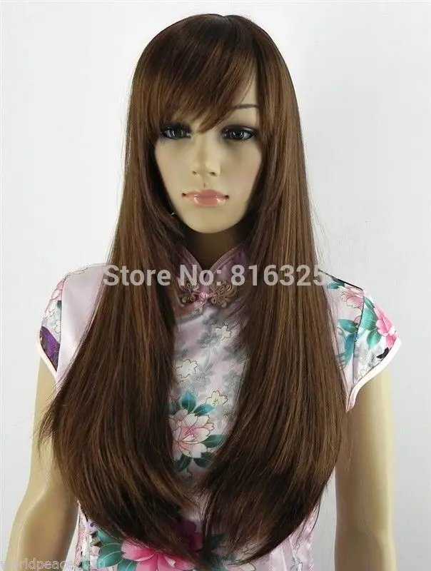 690145&gt&gt НОВЫЙ ЖЕНСКИЙ коричневый микс длинный прямой ПАРИК/ПАРИКИ |