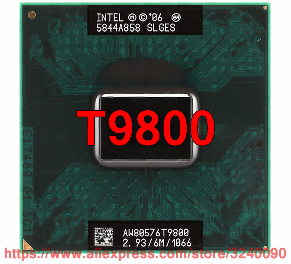 Оригинальный процессор lntel Core 2 Duo T9800 6 Мб кэш-памяти 93 ГГц 1066 МГц FSB двухъядерный
