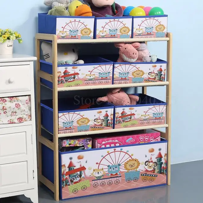 Solid wood toy rack storage rack toy box finishing child toy cabinet home toy storage artifact - Цвет: VIP 11