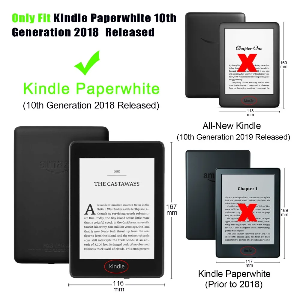 Чехол из ПУ кожи для, новинка, Amazon kindle paperwhite, 4, 10th e-reader, ультра тонкий чехол kindle, kindle paperwhite, 4 крышки