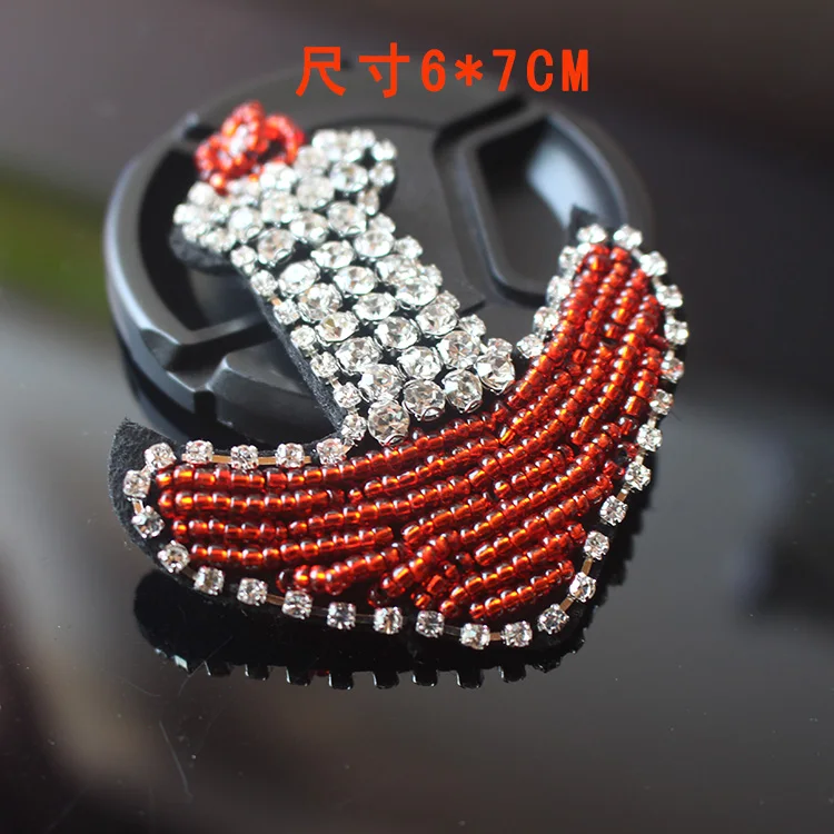 4 шт./лот высококлассные тяжелые бусины ручной работы с красным якорем тканевые