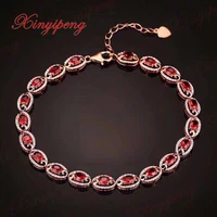 925 silver inlaid natural ruby bracelet design is beautiful