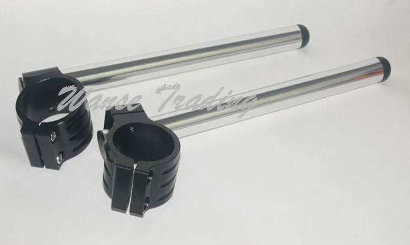 

waase CNC Universal Clip on Ons Clipon Fork Tube Handlebars Silver+Black For 50MM 51MM 52MM 53MM 54MM 55MM