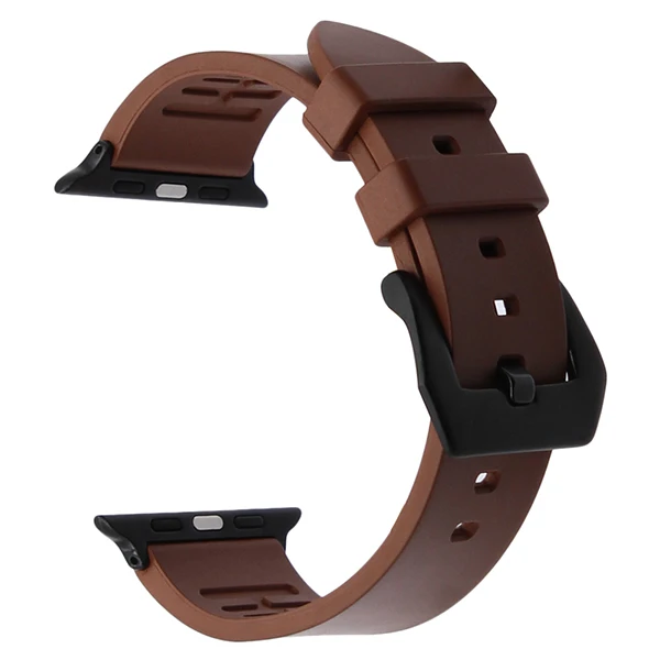 Brown B Фторкаучуковый ремешок для часов iWatch Apple Watch 38 мм 40 мм 42 мм 44 мм серия 5 4 3 2 1 наручный ремешок спортивный ремешок браслет из смолы - Цвет ремешка: Brown B