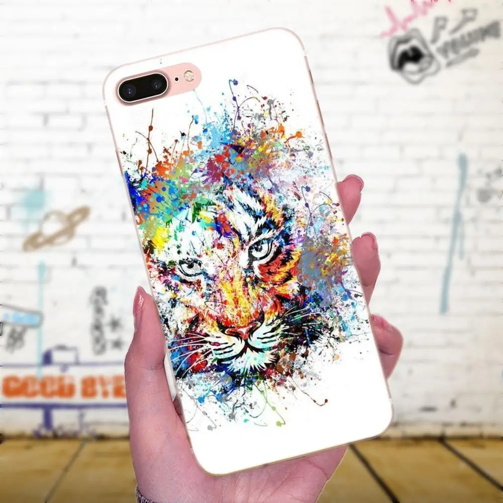 Специально для Apple iPhone X XS Max XR 4 5 5C 6 6S 7 8 Plus акварельная живопись оленем тигром
