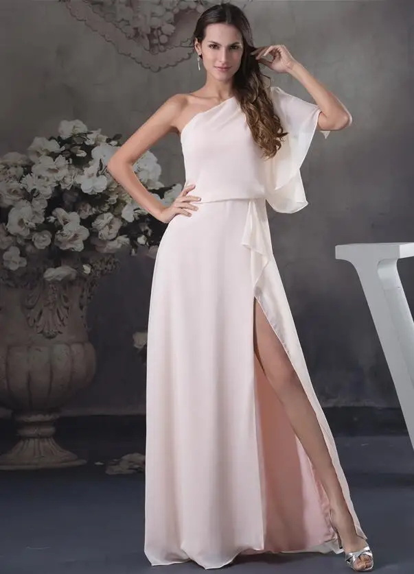 As Picture Pink Модные Вечерние Платья с одним плечом, розовые вечерние платья с открытым носом для выпускного вечера, женское платье OL5205 - Цвет: As Picture Pink