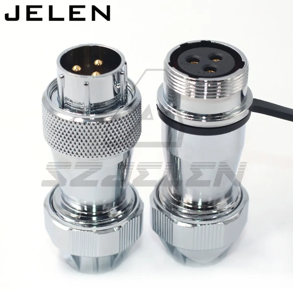 Водонепроницаемый соединитель серии WS20, 3-контактный штекер и гнездо, металлический док-разъем для кабеля питания, штекер и гнездо IP67 25 А