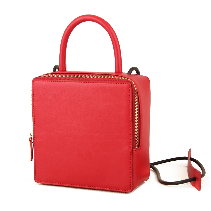 Lady High Quality Square-Shape Women Split Leather Flap Bag Vintage Box Cube Block Retro Mini Design Concise Crossbody | Багаж и сумки