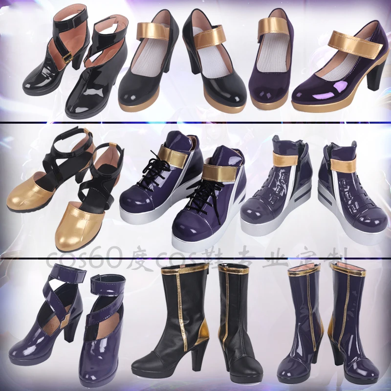 

Anime! Hot Game LOL KDA K/DA Girls Group Ahri Akali Evelynn Kaisa Cosplay Shoes Adult Boots High Heels For Women Free Shipping