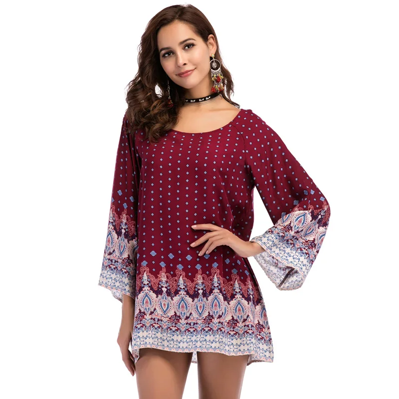 Женский пляжный мини сарафан с длинным рукавом цветочным принтом|mini dress|dress floraldress