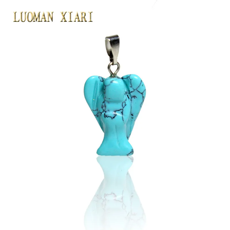 Подвески из натурального камня в коробке 12 шт. 19 х22 мм|natural stone angel|stone angelpendant diy |
