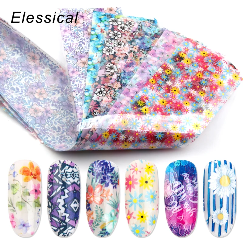 12 шт. 4*20 см микс Фольга для перевода на ногти наклейки слайдеры дизайн ногтей Переводные картинки фольга s маникюр ногти украшения набор 3d цветок полоски