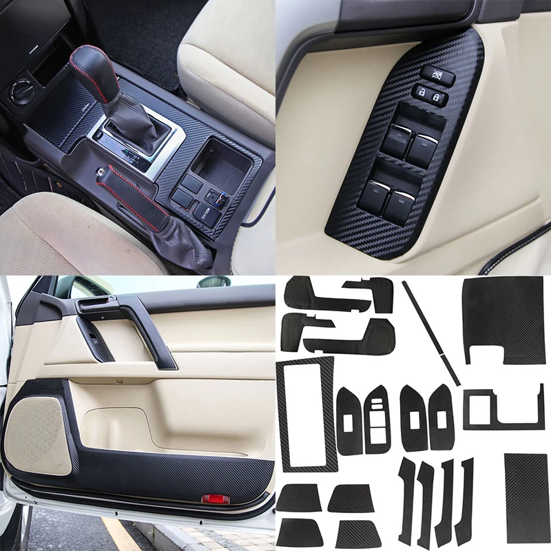 Для Toyota Land Cruiser Prado Fj150 2010- углеродное волокно внутренняя отделка Набор наклеек аксессуары для стайлинга автомобиля 22 шт