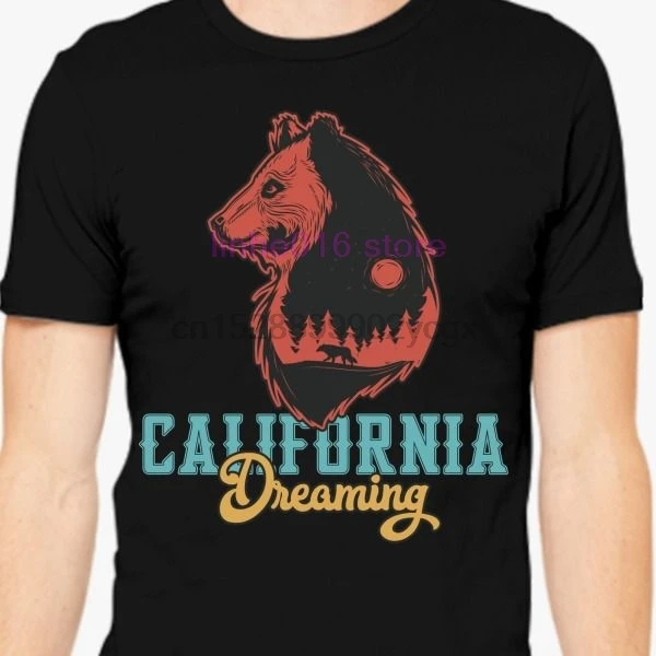GILDAN брендовая мужская рубашка califoria Dreaming Bear|Мужские футболки| |