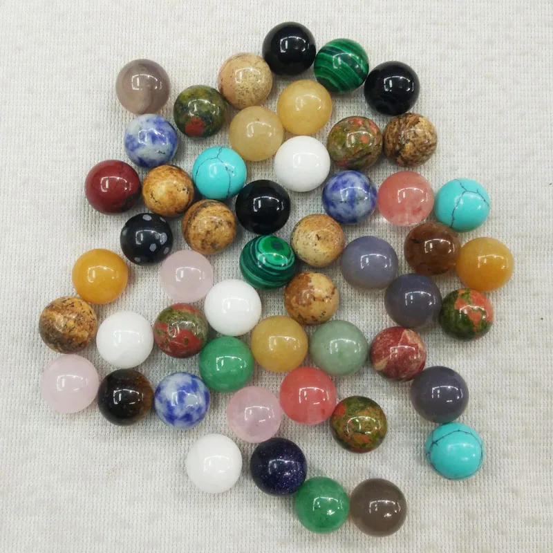 

Fashion natural stone mix round ball shape no hole beads for jewelry Accessories making 10mm wholesale 50pcs/lot free shipping