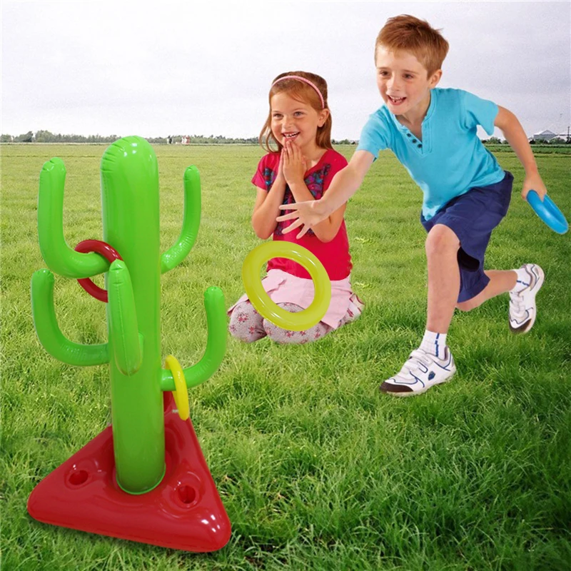 Забавное надувное кольцо для игр в виде кактуса Детские уличные виды спорта ПВХ