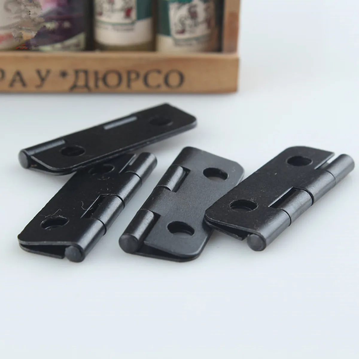 10PCS-30*20*0,5 черные закругленные петли деревянного ящика черные закругленные мелкие петли коробки ювелирных изделий петли