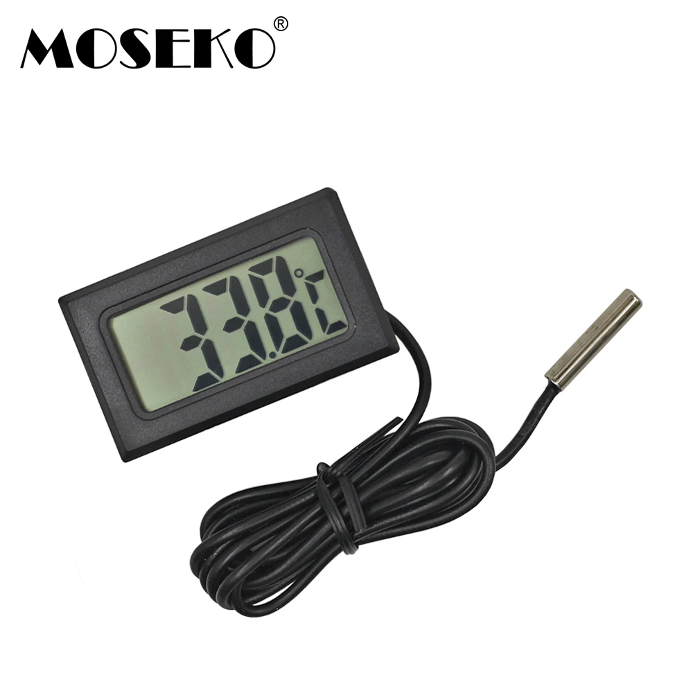 

MOSEKO горячая распродажа 1PC цифровой ЖК-цифровой термометр для морозильной камеры, термограф для аквариума, холодильника, черный, белый