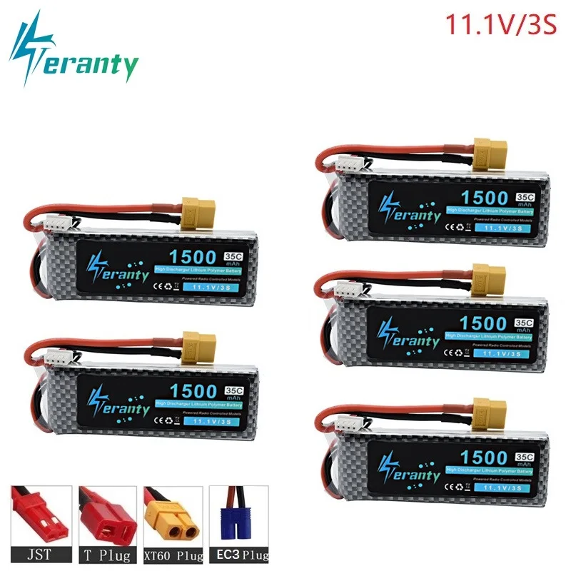 5 шт./компл. 3S 11 1 v 1500mAh 35C LiPo батарея T/XT60/JST/EC3 Разъем для RC