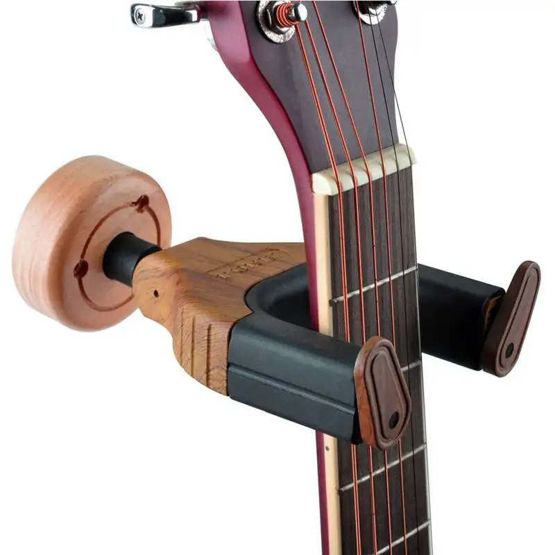 New Wall Mount Guitar Hanger Hook Holder Keeper Auto Grip System Lock Round for Electric Acoustic Guitars String Instrument