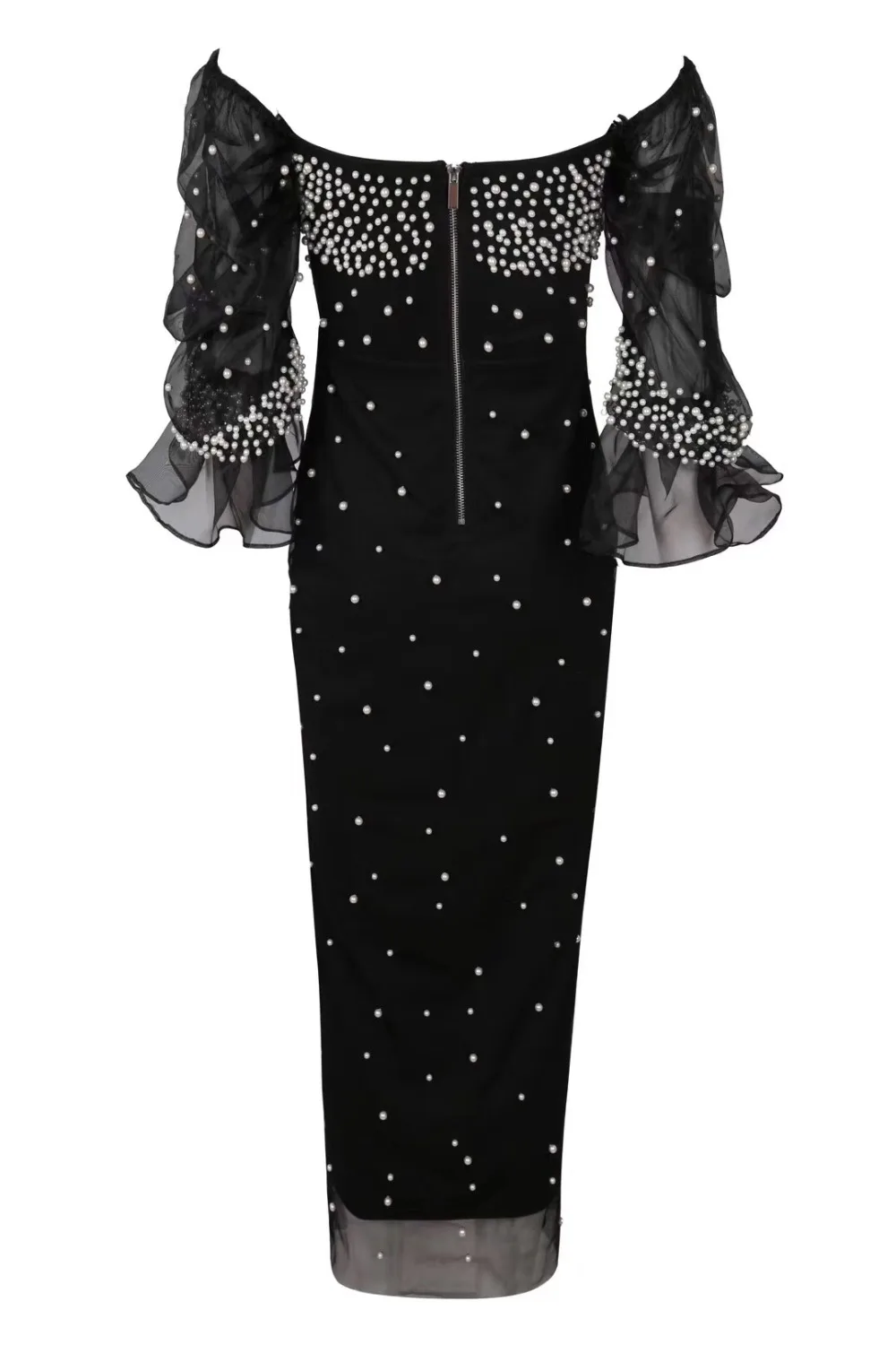 Новейшее роскошное сексуальное с открытыми плечами Бисероплетение черное белое