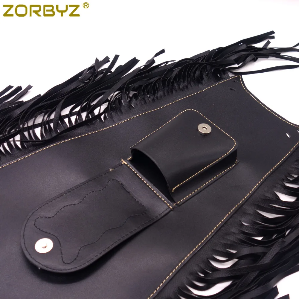 ZORBYZ мотоциклетные черные с бахромой ПУ кожаный бак нагрудник Бензобак сумка