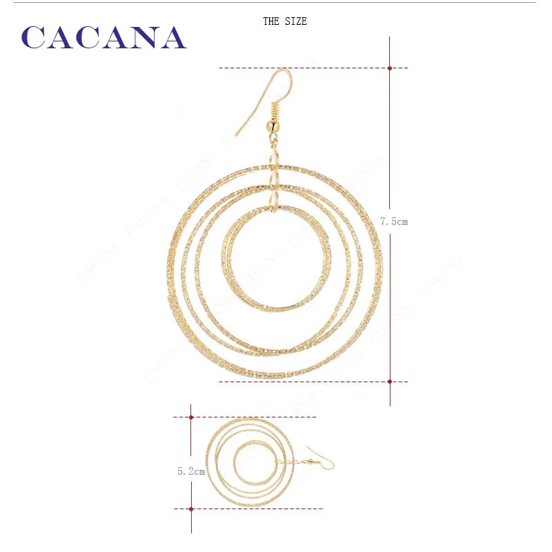 Длинные серьги CACANA для женщин три пары круглая бижутерия Лидер продаж No. A556 A557|dangle